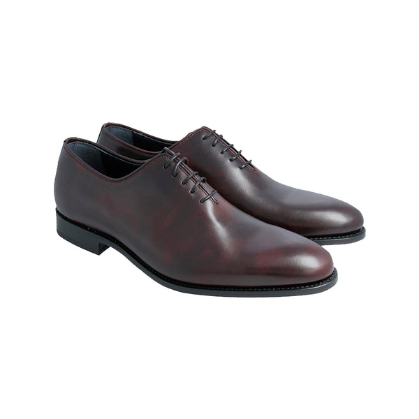 Bordeaux Museum Calf whole-cut Oxford shoes in premium leather with Goodyear welt, handcrafted in Portugal for elegant, formal sophistication.