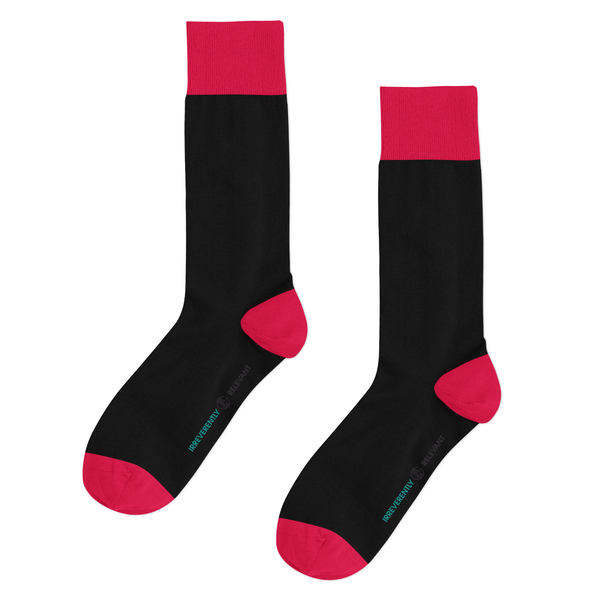 Black and red two-toned socks made from 100% combed cotton, offering bold style and all-day comfort. Fits EU sizes 39–46.