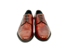 Rich bracklen brown derby shoes in premium Museum Calf Weinheimer leather, Goodyear welted with a classic cap-toe and polished finish.