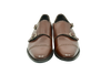 Boston in Walnut brown monk strap shoes in full-grain Italian leather with silver buckles and Goodyear welt, handcrafted in Portugal for timeless style