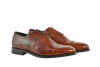 Museum Calf Bracklen Oxford shoes in rich brown leather with brogue detailing and Goodyear welt, handcrafted in Portugal for classic style. 