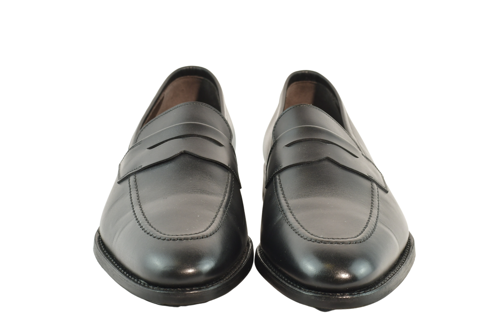 Chicago MC Bracklen Loafers in black leather by Jonathan Abel, featuring a sleek penny loafer design with a low heel and rounded toe, ideal for formal or business attire