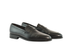 Chicago MC Bracklen Loafers in black leather by Jonathan Abel, featuring a sleek penny loafer design with a low heel and rounded toe, ideal for formal or business attire